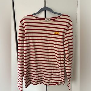 Madewell x Armor-Lux French Breton Stripe Croissant Long Sleeve Shirt